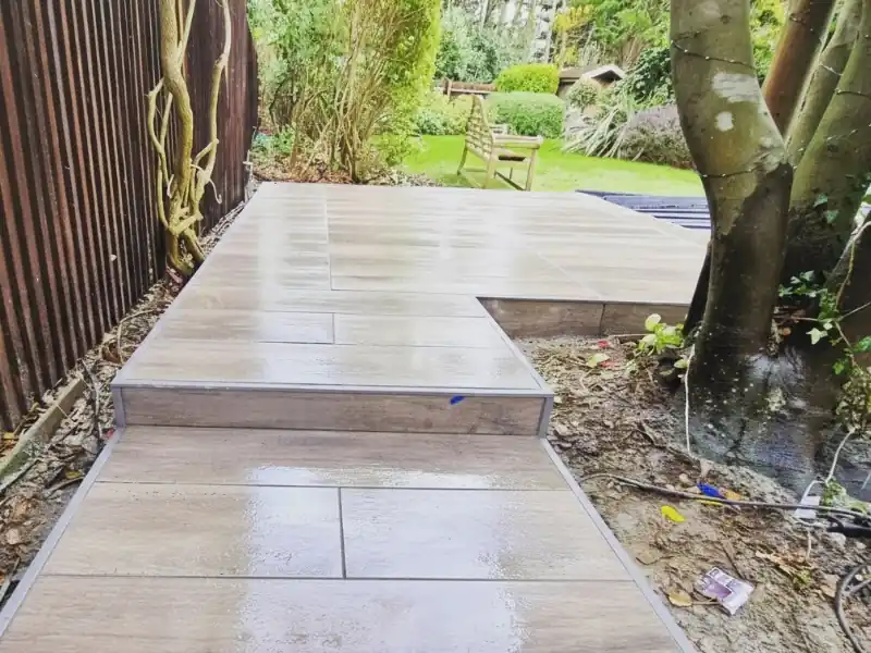 A complete garden landscaping project with a new patio in Bridgwater
