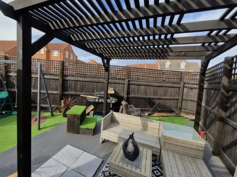 A custom-built timber pergola