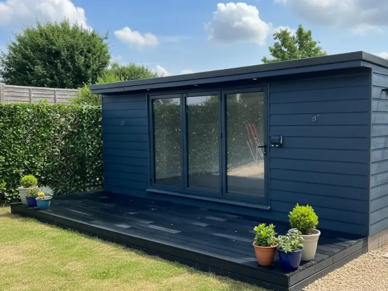 A modern timber garden studio building in Somerset